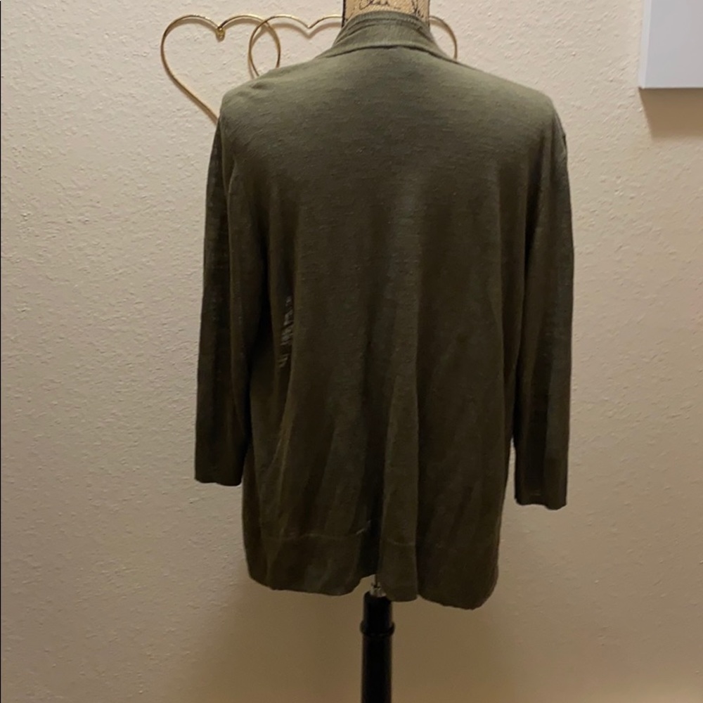 Olive Green Light Weight Cardigan - Picture 3 of 4